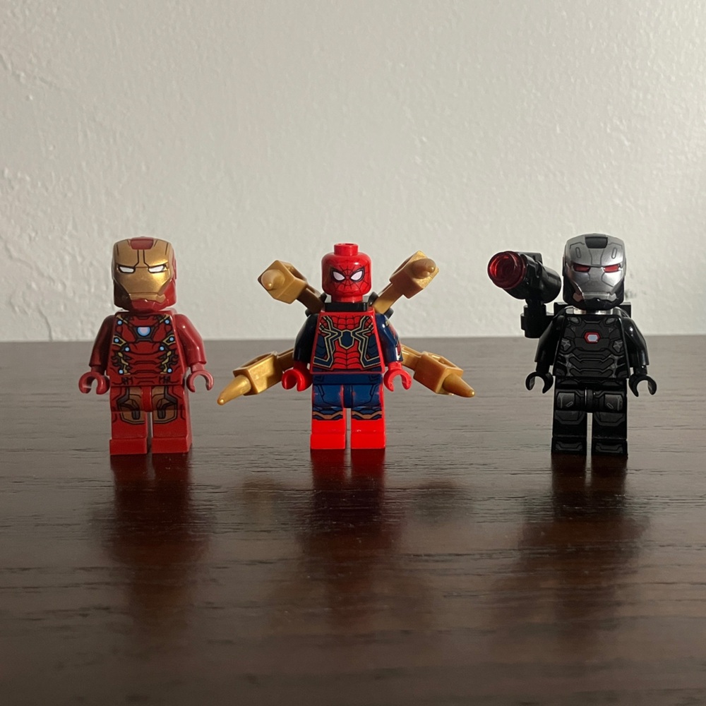 LEGO Marvel Iron Man mk 46, Iron Spider-Man & War Machine Minifigure Lot
